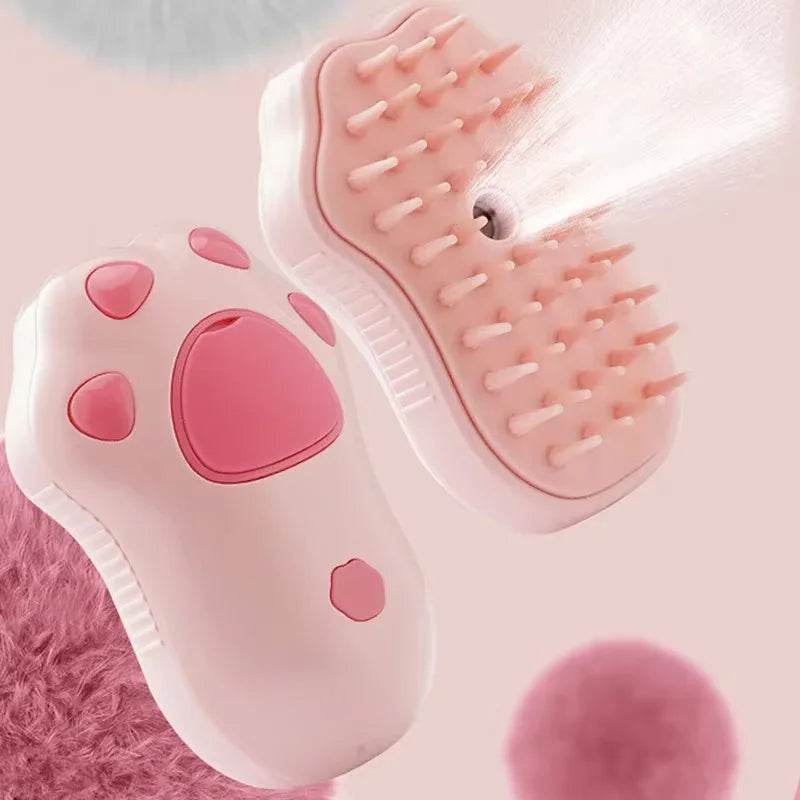 Electric Steaming Cat & Dog Brush – 3-in-1 Pet Hair Remover & Massage Grooming Comb