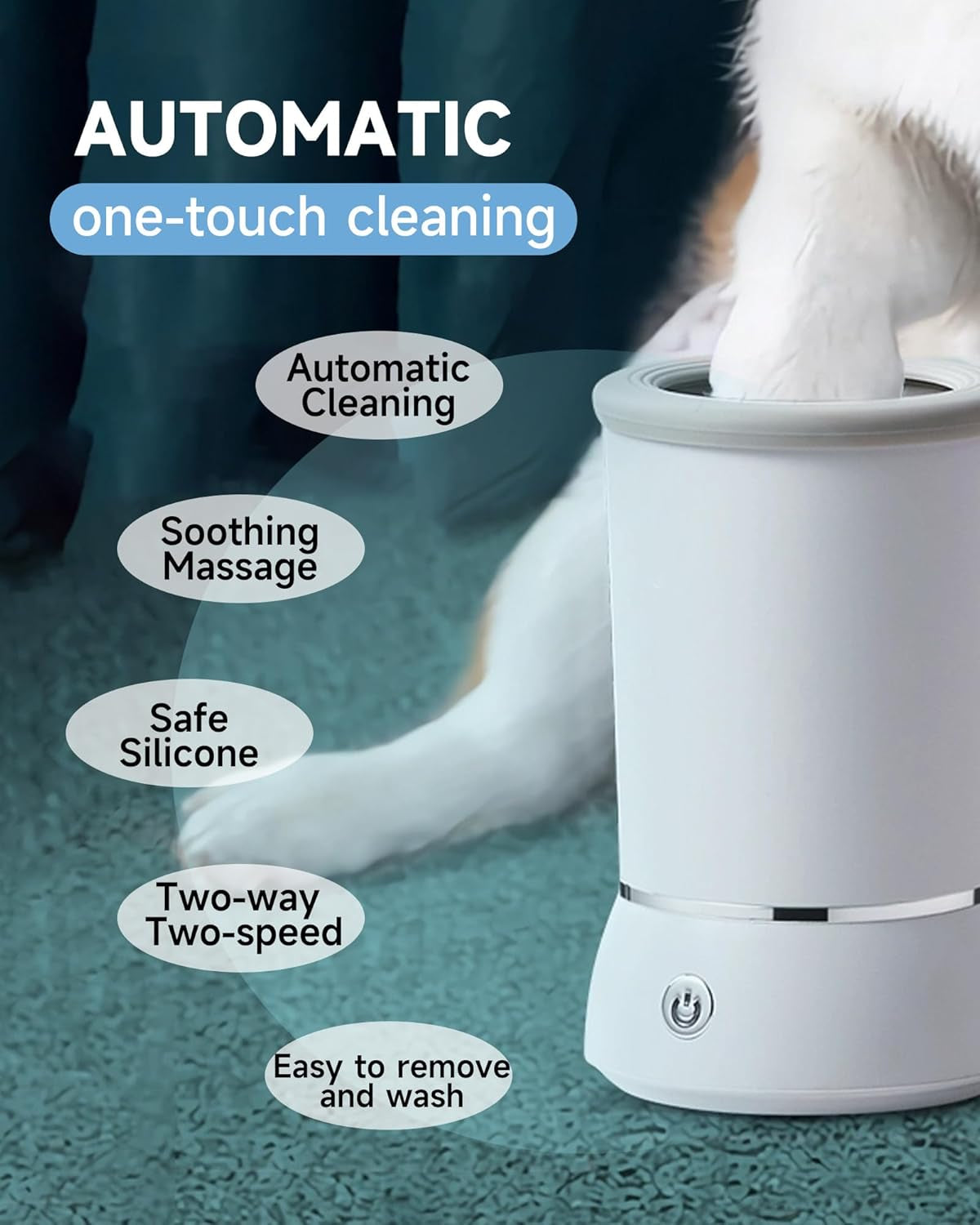 360° Electric Pet Paw Washer – Rechargeable Silicone Dog Paw Cleaner Cup