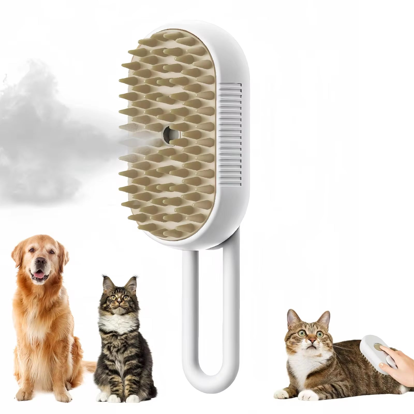 Electric Steaming Cat & Dog Brush – 3-in-1 Pet Hair Remover & Massage Grooming Comb