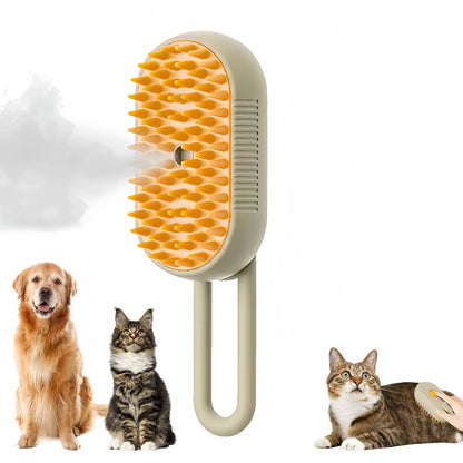 Electric Steaming Cat & Dog Brush – 3-in-1 Pet Hair Remover & Massage Grooming Comb