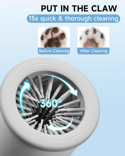 360° Electric Pet Paw Washer – Rechargeable Silicone Dog Paw Cleaner Cup